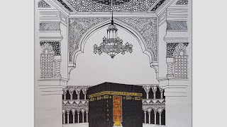 Very Very Easy Kaaba DrawingMakkaMadina  Pencil sketch drawing  Creative Art Work [upl. by Ynnad]