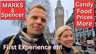 FIRST TIME IN A MARKS amp SPENCER IN LONDON UK Canadian Tourist Tour FindingFish london food [upl. by Airret]