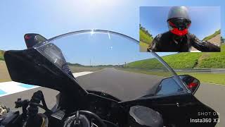 20240517 モテギ YZFR1M 3回目走行 ROC BE FカメラInsta 360 [upl. by Ahsinev]