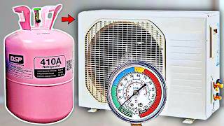 How To Add Refrigerant in Mini Split Air Conditioner  R410A Freon [upl. by Chilson]