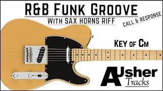 RampB Funk Groove in C minor with Sax Riffs Guitar Backing Track [upl. by Jaymee191]