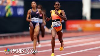 Nickisha Pryce puts up FASTEST TIME OF 2024 in womens 400m at London Diamond League  NBC Sports [upl. by Charis732]