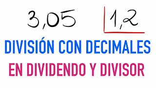 División con decimales en el dividendo y divisor  Ejemplo 305 entre 12 [upl. by Levi]