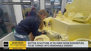 Butter sculpture at Pa Farm Show dismantled to be turned into renewable energy [upl. by Dwan53]