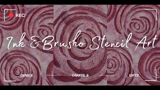 Easy Acrylic Ink and Brusho Stencil Art inkart stencil stencilart [upl. by Yenettirb]