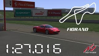 Assetto Corsa  Ferrari 458 Italia  Pista di Fiorano  127016 [upl. by Nireil]