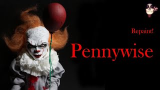 Repaint Pennywise 2019 IT Custom OOAK doll Apoxie Sculpt [upl. by Bergen641]