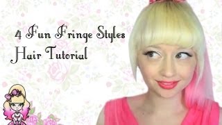 4 Fun Fringe Hairstyle Tutorials  Violet LeBeaux [upl. by Sugar]