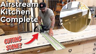 DIY Affordable Kitchen Countertops  Airstream Build Out [upl. by Bekelja]