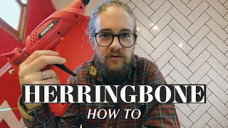 Herringbone Tile Is EASY With This Method  DIY Hot Glue Method [upl. by Reeher]