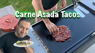 Easy Carne Asada Tacos  Steak Tacos  Weber 36quot Griddle [upl. by Imojean]