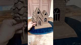 Ultra modern clay house Christmas house mudhouse shorts cutehouse homemadehome winterhome [upl. by Boys]