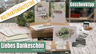 Kartenset Liebes Dankeschön  Weltkartenbasteltag  Angebotswoche  Stampin Up [upl. by Viviane]