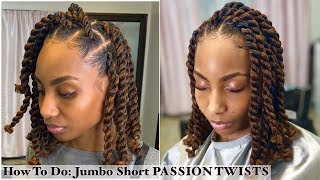 How To Do JUMBO Short PASSION TWISTS  Voice Over ✨ [upl. by Iteerp]