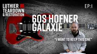 This guitar needs HELP FINALLY I get a 60s Höfner Galaxie pt 1  Luthier Teardown amp Restoration [upl. by Mcmahon]