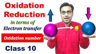 OXIDATION and REDUCTION in Terms of Electron Transfer  Oxidation Number  in Hindi for Class 10 [upl. by Baram416]