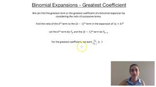 Binomial Expansions  Greatest Coefficient [upl. by Salbu]