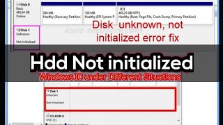 HDD unknown Not initialized in Windows 10 under Different Situations  MBR Rebuild Problem  aomei [upl. by Sparky879]