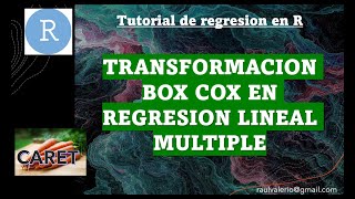 Aplica Transformacion Logaritmica Regresion Lineal Multiple Box Cox  Tutorial R Supuestos modelo [upl. by Lucretia]