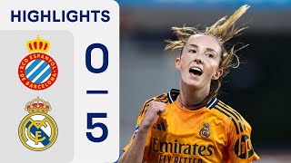 RCD ESPANYOL 0  5 REAL MADRID CF  RESUMEN LIGA F [upl. by Sloane]