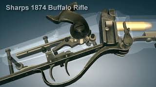 Sharps 1874 Buffalo Rifle How it works  3dGun [upl. by Niarbo564]