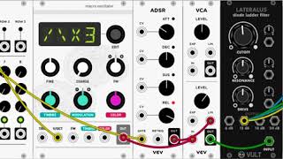 Example of a BASS Patch on the VCV Rack with ADSR VCA Filter Braids [upl. by Rebhun224]