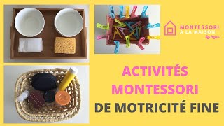 3 Activités de Motricité Fine Montessori pour les petits de 2 à 4 ans [upl. by Chura]