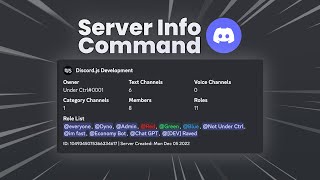 Server Info Command 📋 Discordjs v14 [upl. by Aretha]