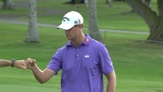 Harris English holes an excellent birdie chip at Sony Open [upl. by Airdnala]