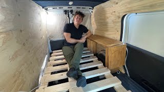 DIY Slat Bed for Tiny Van [upl. by Ulrich]