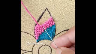 Flower Embroidery Design  Trellis Blanket 2 Stitches Beautifull Flower Embroidery Tricks Tripd [upl. by Vasilis]