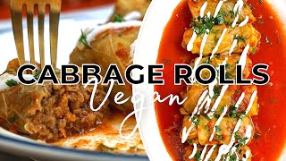 Healthy Stuffed Cabbage Rolls 🌱Hearty and Filling Vegan Dinner Recipe [upl. by Eiznekam]