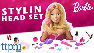 Barbie All Dolled Up Deluxe Stylin Head Doll Playset REVIEW amp Instructions  Just Play Toys [upl. by Jeffie]