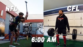 Day In The Life NFL Player Vs CFL Player [upl. by Aidualk]