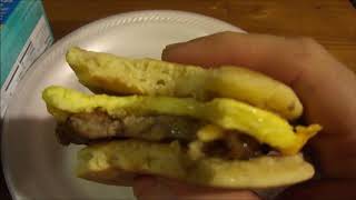 Ease Sausage Egg amp Cheese Griddle Cake Breakfast Sandwiches [upl. by Nylesor]