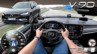 2019 Volvo V90 T8 Polestar 405 KM  VMAX 0100 100200 kmh Prezentacja amp Autobahn  4K [upl. by Aikan]