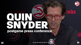 Hawks vs Nets Postgame Press Conference Quin Snyder [upl. by Seuqramed]