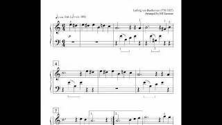 Fur Elise sheet music for kids or beginners in piano late basic level [upl. by Margarette363]