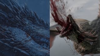 Rhaegal amp Viserion Death Scenes  Both Dragons Death Scenes  Game of Thrones FULL HD [upl. by Akila551]