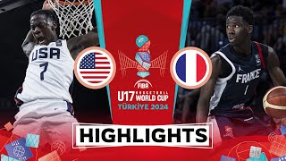 USA 🇺🇸 vs France 🇫🇷  Highlights  FIBA U17 Basketball World Cup 2024 [upl. by Aratas307]