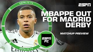 Can Real Madrid survive without Kylian Mbappe against Atletico Madrid  ESPN FC [upl. by Winonah]