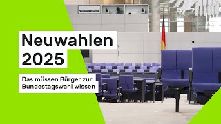 Neuwahlen Das müssen Bürger zur Bundestagswahl 2025 wissen [upl. by Gilmer]