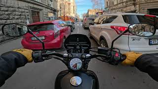 Yamaha Bolt 950 Winter Tbilisi Morning Ride To Work  Pure Engine Sound [upl. by Cho]