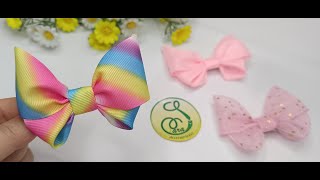 Diy ribbon hairpins for girlmake hair clips with ribbons at home [upl. by Dermot]