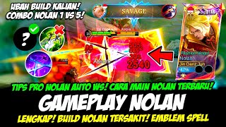 TIPS PRO NOLAN TERBARU  CARA MAIN COMBO NOLAN 1 HIT❗BUILD NOLAN TERSAKIT❗GAMEPLAY NOLAN TOP GLOBAL [upl. by Marti]