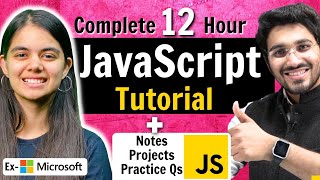 JavaScript Tutorial 2024 for Beginners to Pro with Notes Projects amp Practice Questions [upl. by Airrat750]