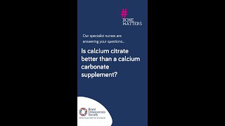 Is calcium citrate better than a calcium carbonate supplement  BoneMatters [upl. by Hamford696]