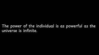 The power of the individual is [upl. by Ezara]