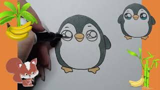 COME DISEGNARE FACILE DISEGNI KAWAII CARINI DA FARE pinguino [upl. by Erda131]