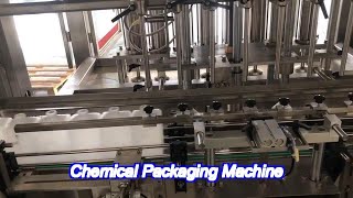 100ml1l 8 nozzles automatic plc controlled chemical packaging machine for ethyl alcohol [upl. by Emmi]